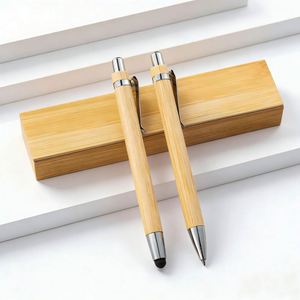 Promotional Eco-friendly Bamboo Ballpoint <b>Pen</b> Set Universal Stylus <b>Pen</b> for Wedding Signature Custom <b>Pen</b> for Corporate Gift Set - Product Image 5