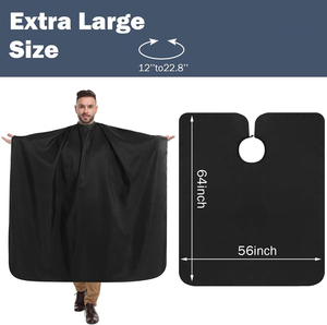 Tablier de coiffure noir en polyester, imperméable, confortable, à taille ajustable, avec logo personnalisé, pour la coupe de cheveux en salon de coiffure et barbier, vente en gros - Product Image 5