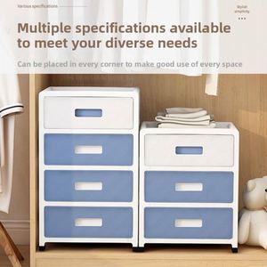 Boîte de rangement moderne multicouche en plastique épaissi avec tiroirs pour vêtements et jouets, meuble de rangement de chevet - Product Image 4