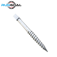 RUNGOAL Ancrage au sol en spirale photovoltaïque en acier au carbone galvanisé à chaud pour système d'énergie solaire, pièce intégrée, tige d'ancrage