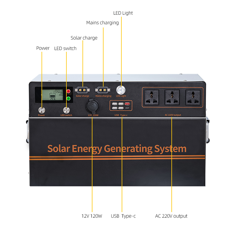 Aiya3000 watt 3000WH household solar off grid photovoltaic generator, emergency energy storage portable small power station · image 6