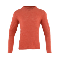 Vente chaude mode confortable hommes 100% laine mérinos col en v t-shirt à manches longues