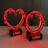 Support de verres à shot en plastique LED rechargeable à 18 trous, présentoir de bar pour discothèque et service
