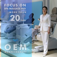 BONNIEBEAUTY BN-A288 Elektrikli Güzellik Masaj Masası Modern Tasarım Ayarlanabilir Katlanabilir PU Deri Ticari Salon Otel Atölye