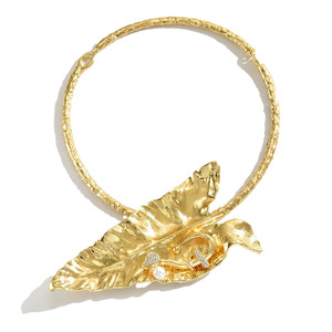 Collar con colgante de hoja de plátano dorado, gargantilla de aleación de zinc para mujer, joyería de fiesta XL5719 - Product Image 5