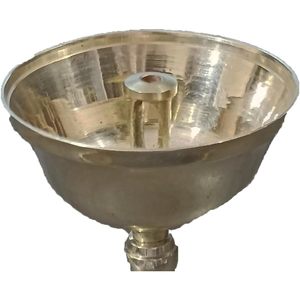 PARIJAT HANDICRAFT Lampe à huile en laiton artisanal Support design lisse avec articles religieux hindous Puja pour Diwali Aarti & Pooja - Product Image 2