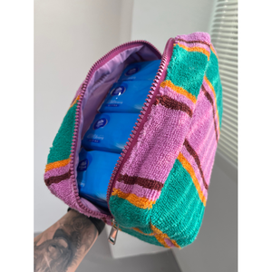 Hot Selling Terry Cloth Durable Portable <b>Zipper</b> <b>Bag</b> Custom Logo Letter Pattern Makeup <b>Bag</b> for Daily Cosmetics <b>Storage</b> <b>Bag</b> - Product Image 2