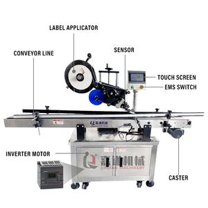 Machines d'étiquetage auto-adhésives supérieures et inférieures de pastilles de <span class=keywords><strong>gorge</strong></span> de bouteille carrée - Product Image 5