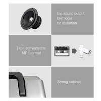 Audio vintage portable multifonctionnel avec MP3 USB AMFM, cassette stéréo, magnétophone, radio, cassettes, lecteurs