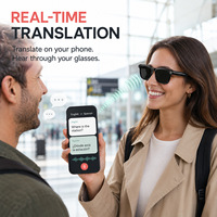 Lunettes Intelligentes HD 13MP avec IA pour la Prise de Vue, Enregistrement Photo et Vidéo Mains Libres, Traduction en Temps Réel, Reconnaissance d'Objets par IA, Lunettes Connectées