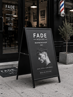 Panneau publicitaire extérieur personnalisé en aluminium, imprimé UV, léger, étanche, avec graphismes couleur HD pour salon de coiffure et barbier