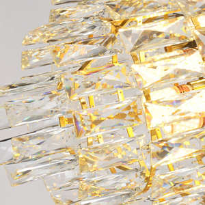 Vente en gros prix Salon Moderne Or Noir Blanc Cristal Pendentif Lumières lustres plafond luxe - Product Image 6