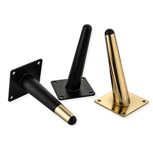 Modern Design <b>Black</b> Oblique Straight Metal Tapered Furniture Leg for Dining <b>Table</b> Kitchen Hotel Chair Heavy Duty Iron - Product Image 3