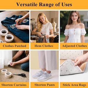 <span class=keywords><strong>Bande</strong></span> <span class=keywords><strong>thermocollante</strong></span> invisible ultra-résistante sans couture pour l'<span class=keywords><strong>ourlet</strong></span> des t-shirts, pour éviter les irritations - Product Image 5