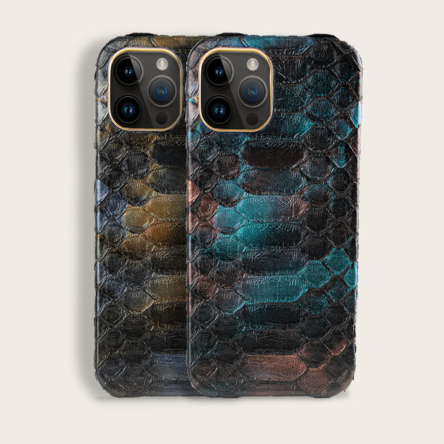 Wholesale Luxury Custom Logo Snake Leather Phone Cases for iPhone 16 Pro Max Mobile Case