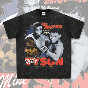 Mike <span class=keywords><strong>Tyson</strong></span> 100% algodón lavado con ácido camisas casuales bóxer de gran tamaño para hombre Camiseta gruesa de manga corta <span class=keywords><strong>precio</strong></span> de fábrica logotipo personalizado muestra gratis y entrega en 7 días - Product Image 6