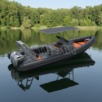 Deluxe Ocean Master – bateau gonflable à coque rigide en aluminium avec t-top, 25 pieds, 760 PVC/Hypalon/oca