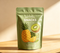 Sachet refermable personnalisé en Mylar blanc mat avec fermeture éclair, qualité alimentaire, pour noix et fruits secs