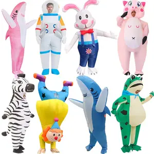 万圣节服装兔子牛青蛙小丑充气服装派对动物造型角色扮演服装
