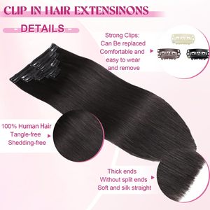 <span class=keywords><strong>2025</strong></span> grosir klip Ins 100% kutikula menyelaraskan rambut mentah manusia mulus tidak terlihat klip dalam ekstensi rambut