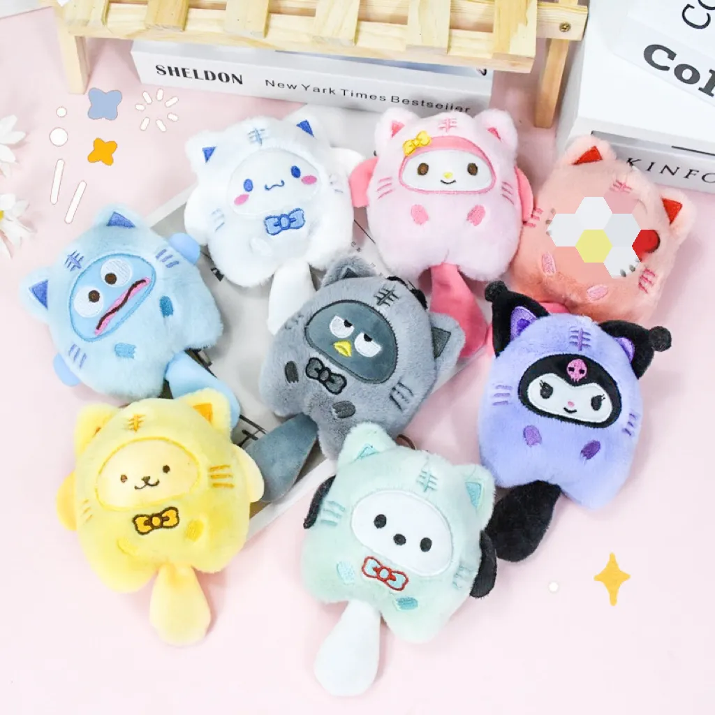 Botu Cartoon Mini Melody Plush Toys Cute Kt Kuromi Plushie Keychain Stuffed Animals Toys PP Cotton Doll Gifts for Girl