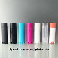 Tube de rouge à lèvres ovale noir mat de 5 ml/5 g en gros, conteneur vide en plastique pour rouge à lèvres et baume à lèvres, emballage cosmétique personnalisé avec logo