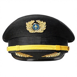 Wholesale custom uniform caps black driver peaked <b>hats</b> with company logo patches embroidery premium quality caps - Product Image 4
