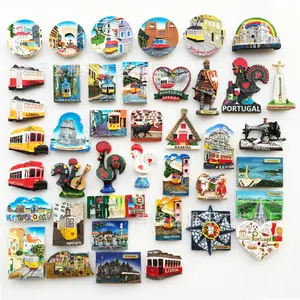 3D Country Portugal Resin Magnets Souvenir Custom Printed Fridge Magnet Customised Refrigerator Magnet Tourism Souvenirs