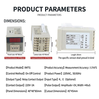 Controlador de Temperatura Digital PID ODM XMTG K E PT100 con Entrada Digital 0-399 ℃   Termostato Industrial con Código de Marcación y Salida de Relé AC220V/380V