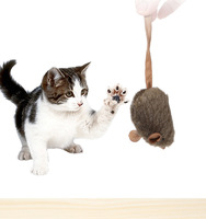Jouet pour chat en peluche en forme de souris couineuse, à induction vocale intelligente, interactif pour chaton, pour l'auto-entretenue, jouet d'Halloween pour animaux de compagnie