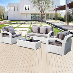Ensemble de canapé et de chaises d'extérieur en rotin tressé PE de luxe avec coussins imperméables, meubles de jardin durables et écologiques - Product Image 4