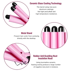 High Quality 3 Barrel Ceramic Hair Curler Iron Ladies LCD Curling &amp; Flat Irons with Metal <strong>Rollers</strong> <strong>Curls</strong> Hair with Ease - Product Image 3