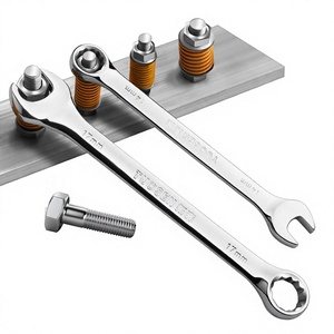 Jeu de clés mixtes à double extrémité Tuosen - Clés à fourche et à anneau en acier 45, kit d'outils complet - Product Image 1