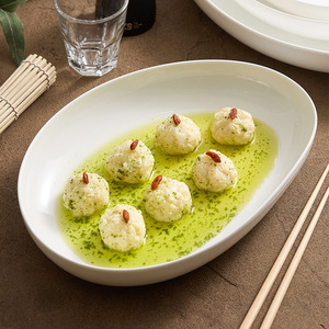 Venta al por mayor de vajilla de restaurante, plato de cerámica, porcelana irregular, aperitivo, ensalada, postre, bandeja para servir sopa, platos fríos - Product Image 5