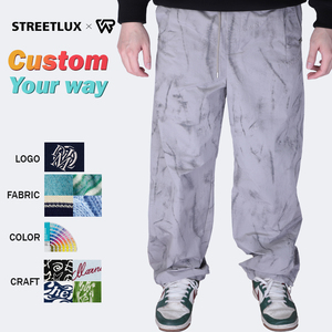 กางเกงยีนส์ขาตรงสีอ่อนสำหรับผู้ชายขาตรงหลวมปรับแต่งโลโก้ได้ - Product Image 2