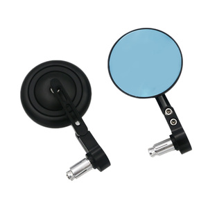 SF-164 haute visibilité grand <span class=keywords><strong>rond</strong></span> CNC aluminium moto <span class=keywords><strong>guidon</strong></span> miroir universel noir fin miroir - Product Image 1