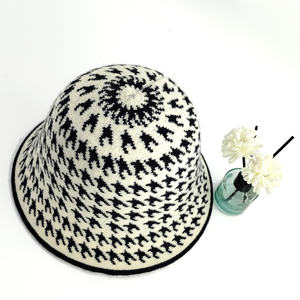 New Winter Custom <b>MERINO</b> <b>Wool</b> Knitted Fisherman Women's European American Dual- Colored Bucket <b>Hat</b> - Product Image 3