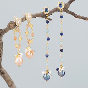 GUFEATHER ME43 18 Karat vergoldetes Kupfer und natürliche Perle, handgefertigte DIY-Ohrringe und Anhänger, nickelfrei, <span class=keywords><strong>2</strong></span> Stück/<span class=keywords><strong>Lot</strong></span> - Product Image 5