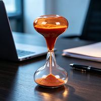 Künstlerische Bernsteinfarbene Glas-Sanduhr Einzigartiger Unregelmäßiger Sandtimer Handgeblasenes Kunsthandwerk Sanduhr für Zuhause Büro Wohnzimmer Geschenk