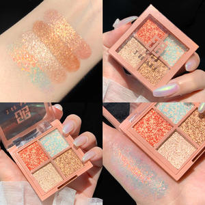 <span class=keywords><strong>Dikalu</strong></span> พาเลทอายแชโดว์แบบกันน้ำติดทนนาน4สีติดฉลากส่วนตัวบนเวทีแต่งหน้าประกายแวววาว - Product Image 2