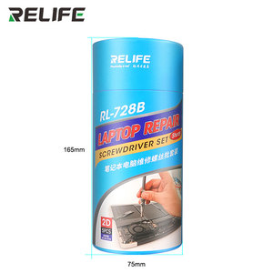 Juego de Destornilladores para Reparación de Portátiles RELIFE RL-728B 2D Resistente, Equipado <span class=keywords><strong>con</strong></span> Magnetizador/Ventosa Pequeña Transparente - Product Image 2