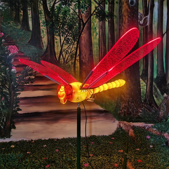 IP65 Waterproof LED Dynamic Acrylic Dragonfly Butterfly Light for Park Lawn Decoration