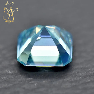 Xingsial Moissanita all'ingrosso colore blu <span class=keywords><strong>mare</strong></span> 4.5mm 10mm sintetico Moissanite diamante gemma Asscher taglio Moissanite pietra - Product Image 5
