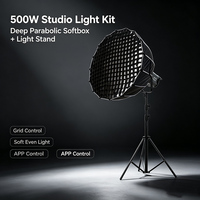 Kit d'éclairage LED bicolore 500W pour photographie, intensité réglable via APP, RA97 CRI, en alliage d'aluminium, tension universelle, ensemble complet, profond