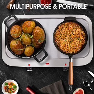 Dsp Dual Burner Electric Cooktop 2800W Smooth Ceramic Desktop <b>Stove</b> Knob Control - Product Image 2