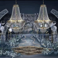 Lustres en cristal de luxe, lampes suspendues au plafond, décoration élégante pour le centre de la salle, décoration pour mariage, fête ou événement