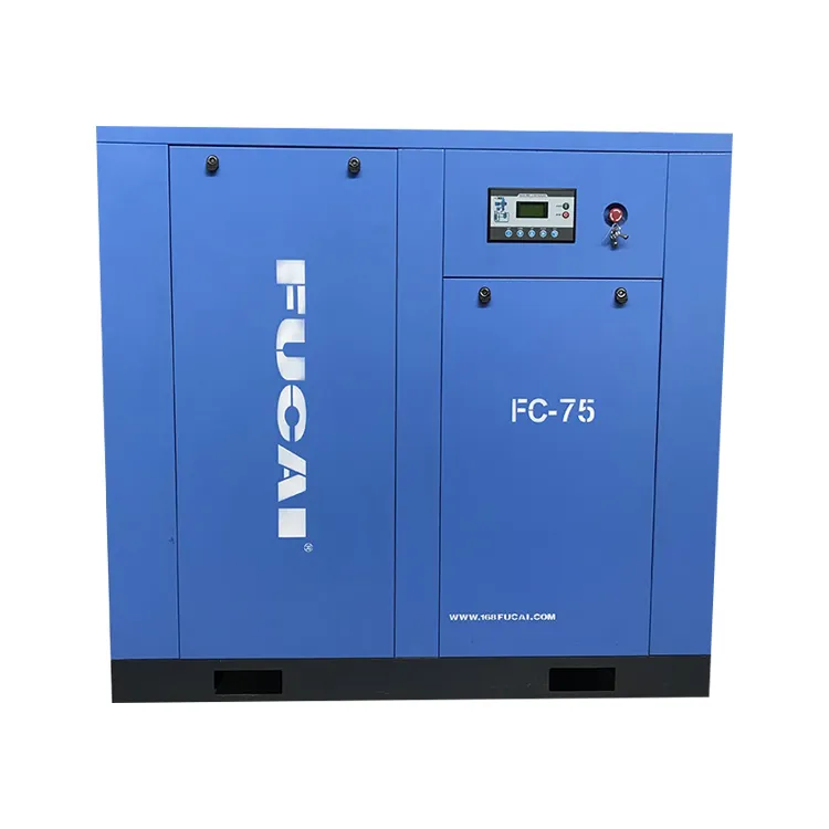 FUCAI marka hava kompresörü 3 fazlı 55kw 75hp boru montaj çin tedarikçisi vidalı hava kompresörü