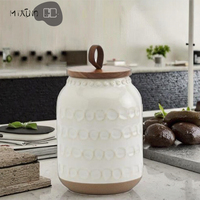 Vente en gros de bocaux de rangement en céramique de style moderne, boîte à café et sucre et thé personnalisée avec couvercle de décalcomanie pour le stockage à domicile