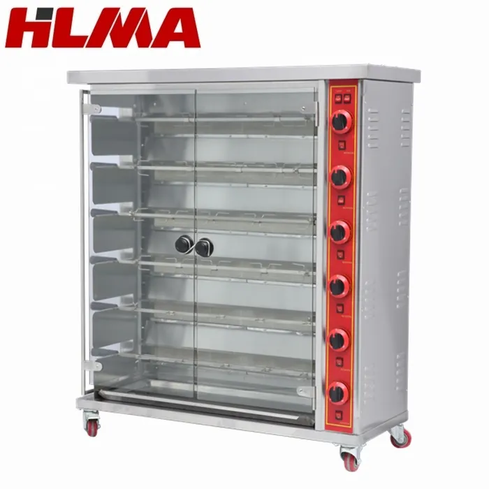 commercial chicken rotisserie oven with 6 grills