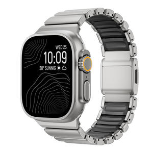 Bracelet de montre en titane luminescent pour Apple Ultra <span class=keywords><strong>3</strong></span> 2 Series 1110 9 SE, bracelet luminescent en acier inoxydable et silicone - Product Image 2